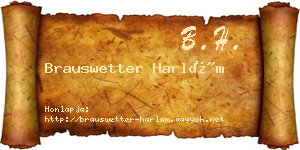 Brauswetter Harlám névjegykártya